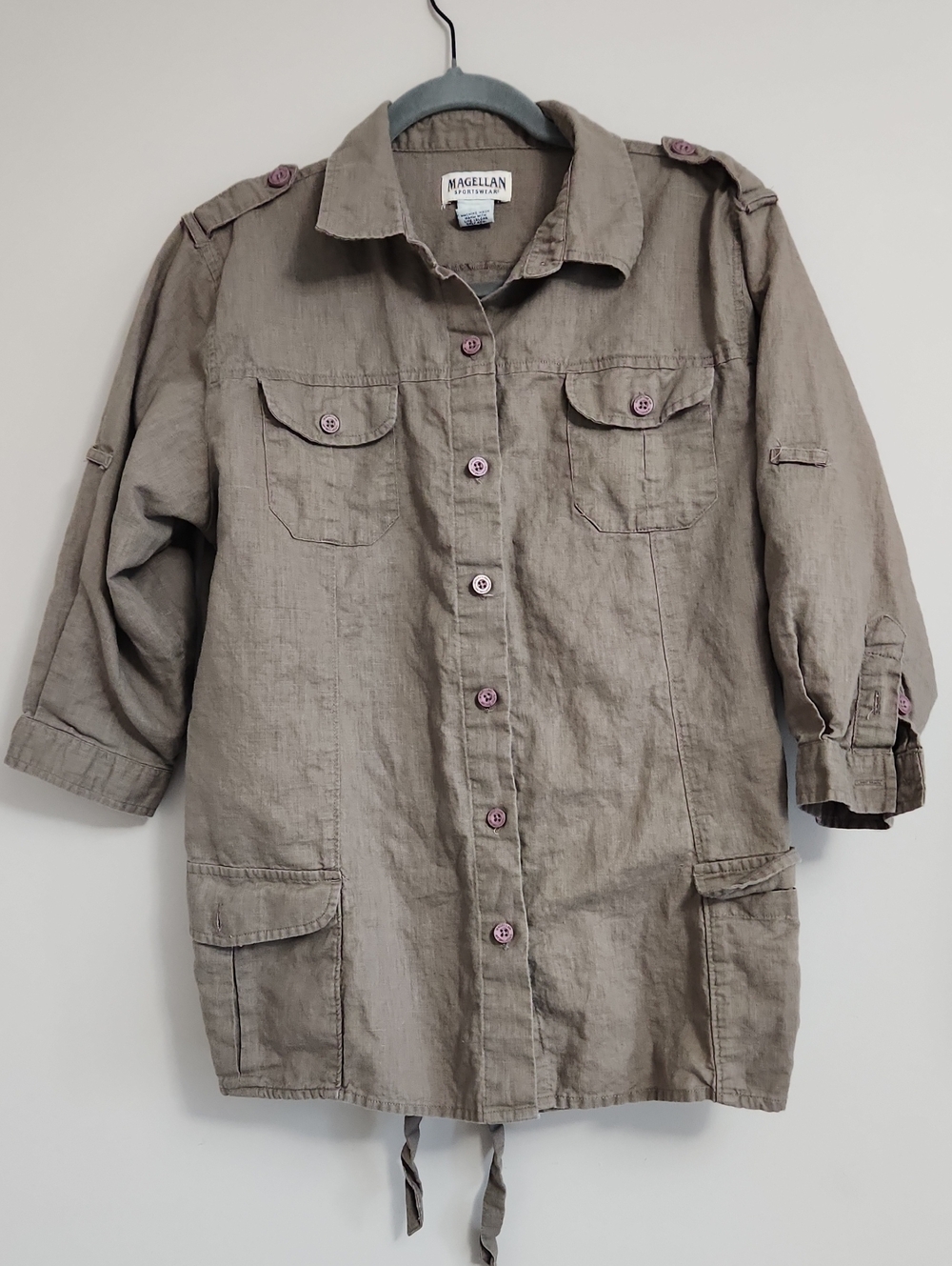 Magellan Outdoors Women's Taupe Utility Shirt Jacket